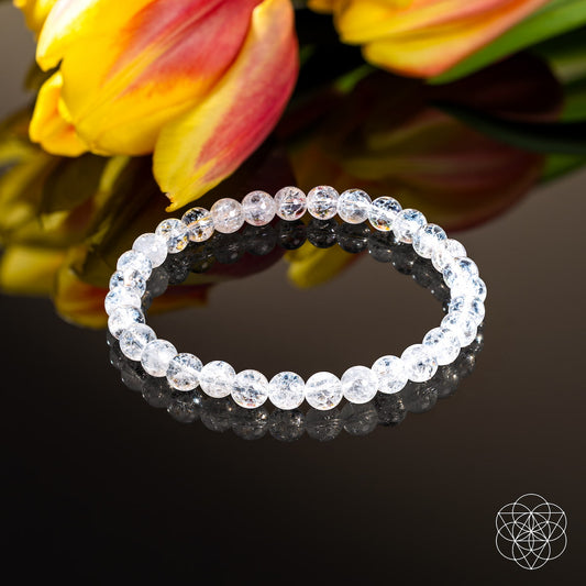 Conscious Items Emotional Ice Bath bracelet featuring a 6mm Ice Quartz bead on a durable bracelet strap.