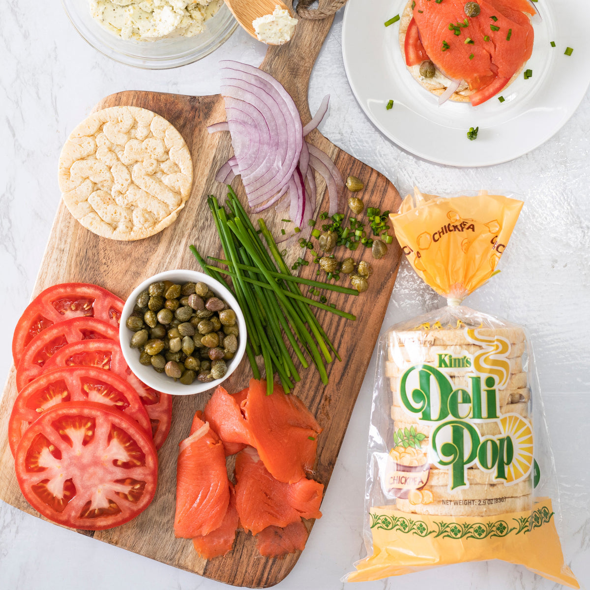 Kim's Magic Pop Kim's Deli Pop Chickpea flavor snack bag with crispy, seasoned chickpeas in colorful packaging.