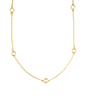 Dainty MIA Jewelry necklace with round clear CZ cubic zirconia stones, delicate chain and sparkling gemstone accents.