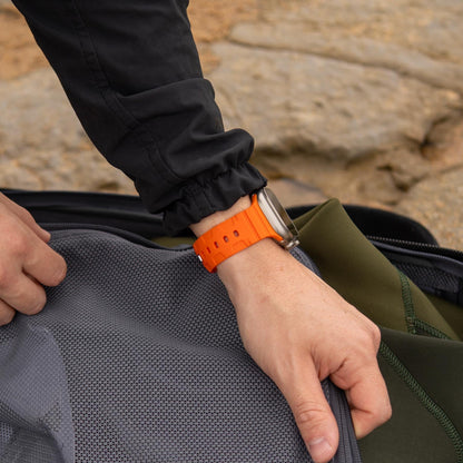 Robust sport band in vibrant colors, designed for fitness and active wear, with adjustable strap and breathable material.
