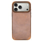 Leather case for smartphone with camera cutouts, brown color, made by Robust, designed to protect and style the device.