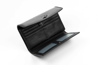 Assure Fashion women's designer wallet with multiple card slots and a sleek black leather finish.