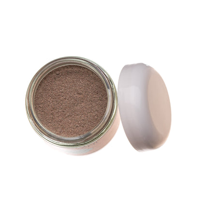 Paavani Ayurveda Pitta Cleanser and Mask with Ayurvedic cleansing grains for sensitive, reactive skin, shown in a simple skincare setup.