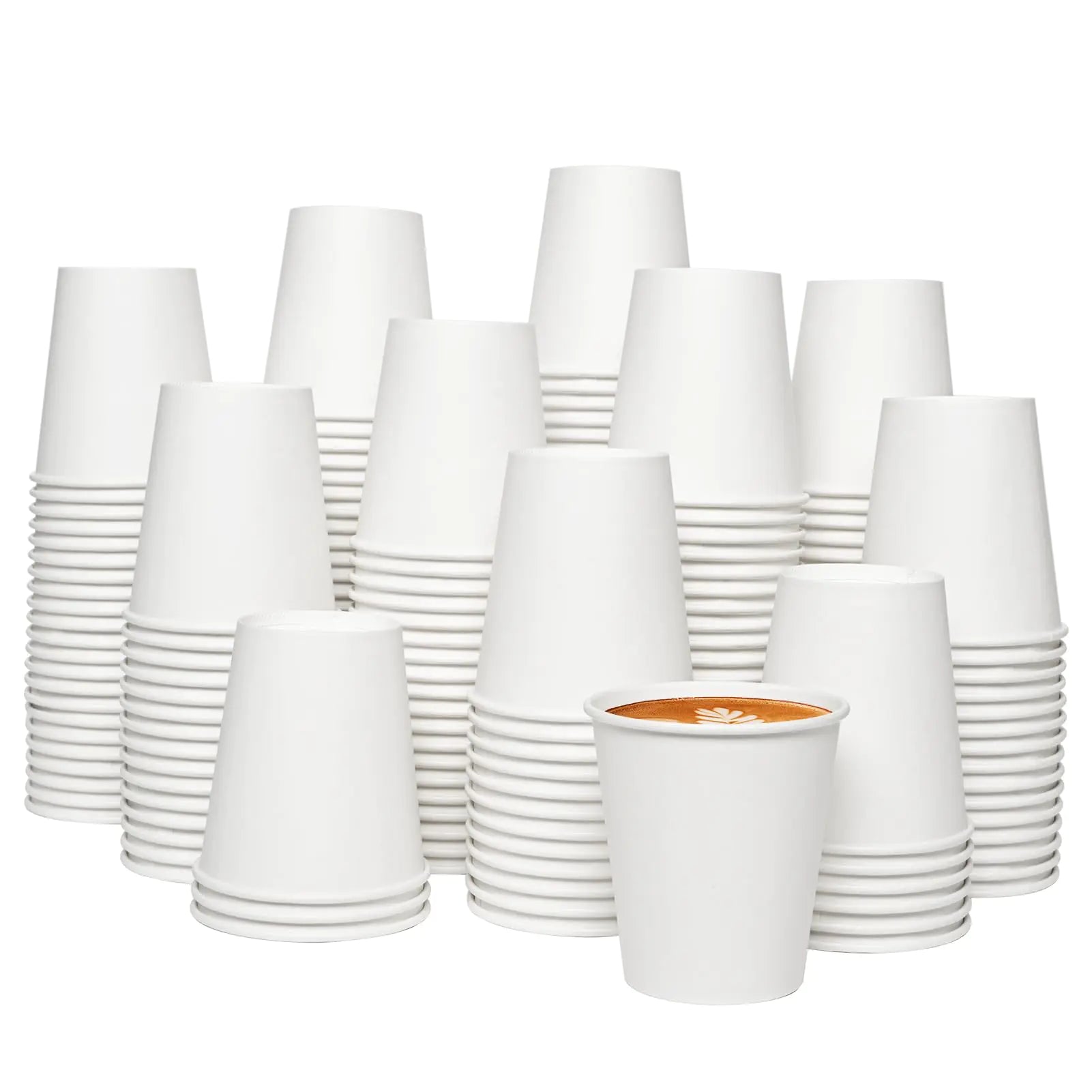 JOLLY CHEF 300 Pack Disposable Coffee Cups 10 oz Versatile White Hot Beverage Cups for Party Office Home Travel