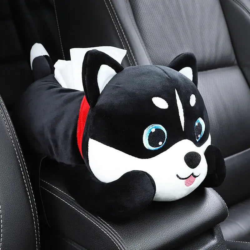 Cute Plush Car Armrest Tissue Box Holder