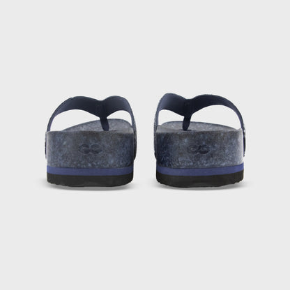 Rear view of Fleks West Beach Flip Flop in deep blue sea color, showing the sole and strap details.