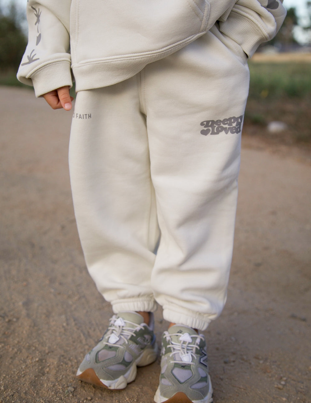 Kids' deep love-themed sweatpants by Elevated Faith, soft and comfortable kids' sweatpant with a cozy fit and stylish design.