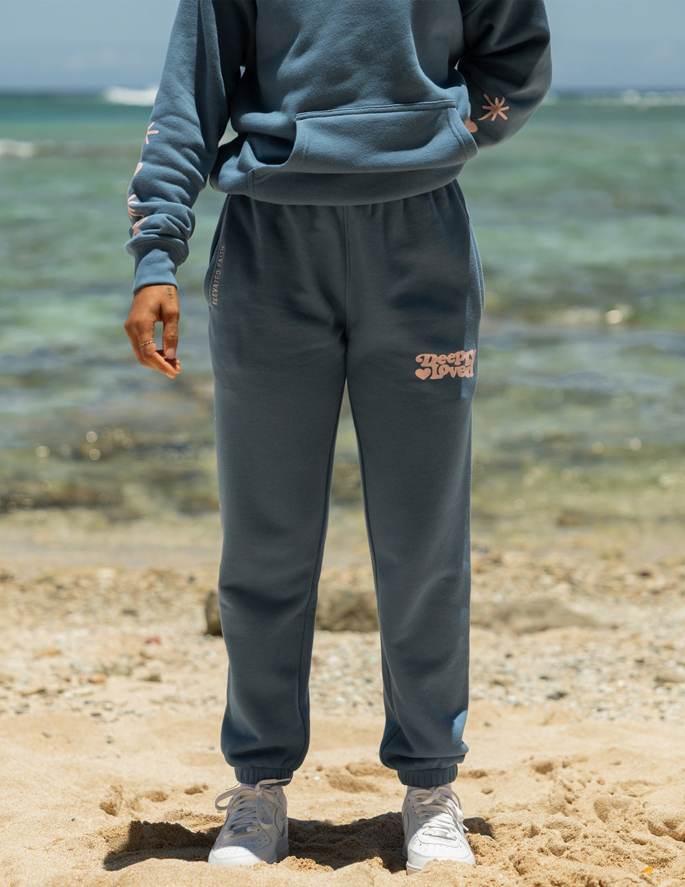 Unisex Deeply Loved Sweatpant by Elevated Faith, comfortable casual wear in soft fabric, featuring a relaxed fit and stylish design.