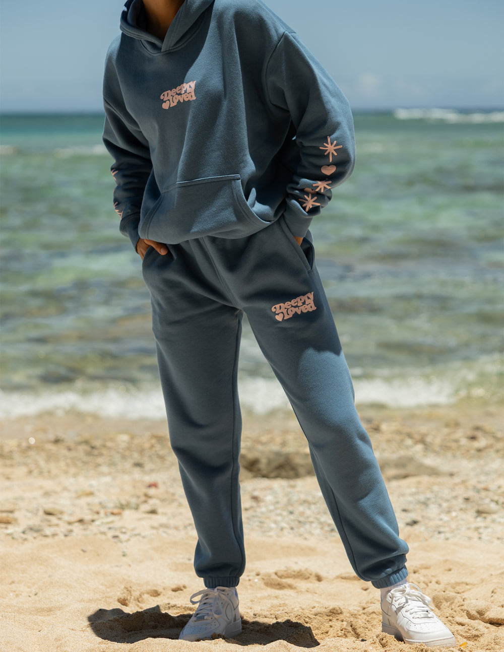 Unisex Deeply Loved sweatpants by Elevated Faith, in soft fabric with a relaxed fit, shown in a neutral color.