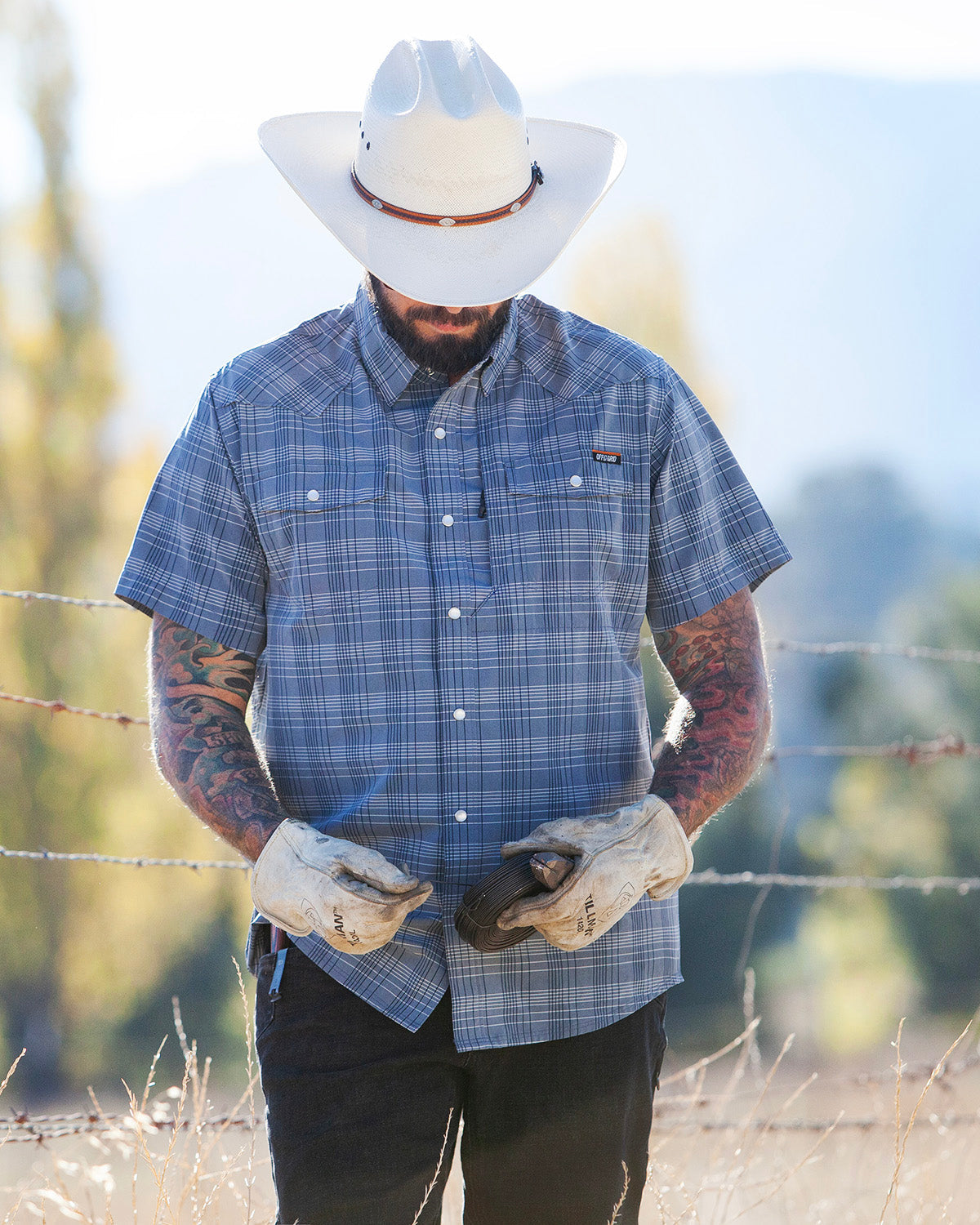 Short sleeve Deke SS shirt in Dusty Royal by Off The Grid Surplus, featuring a comfortable fit and casual style.