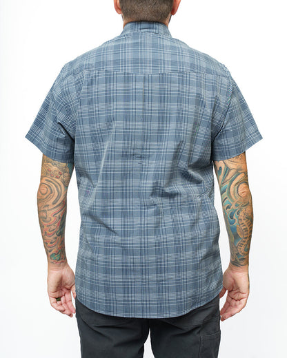 Short sleeve Deke SS shirt in Dusty Royal by Off The Grid Surplus, featuring a casual fit and stylish design.
