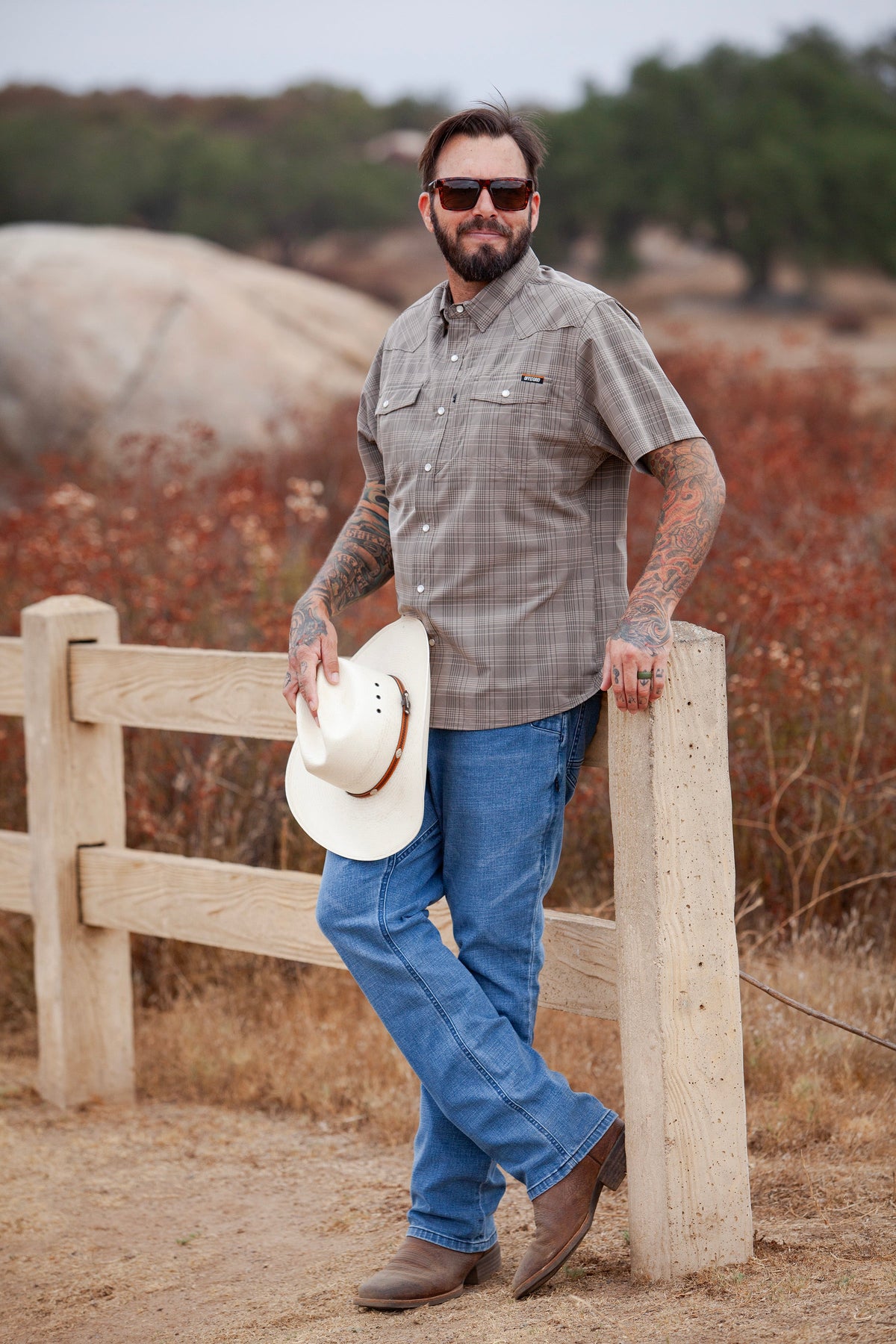Short sleeve Deke SS shirt in Beluga Brown by Off The Grid Surplus, featuring a casual fit and comfortable fabric.