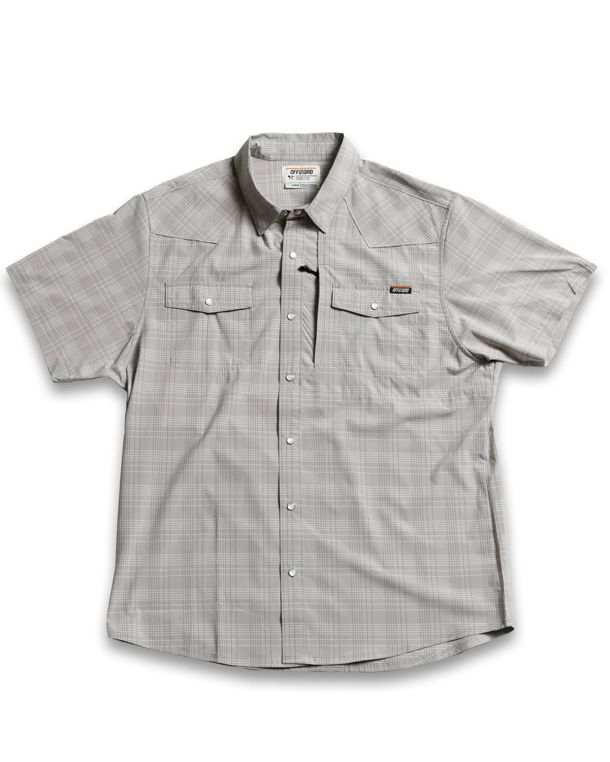 Storm grey Deke SS Shirt by Off The Grid Surplus, short sleeve design with a casual fit and button-up front.