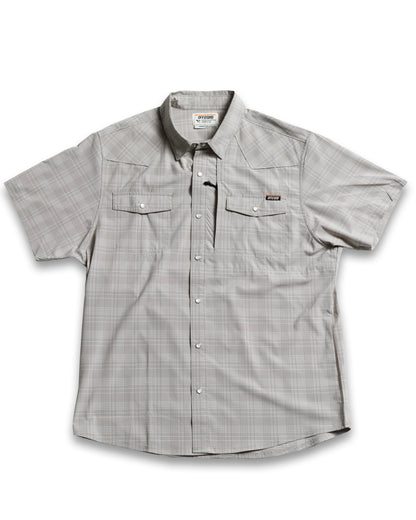 Storm grey Deke SS Shirt by Off The Grid Surplus, short sleeve design with a casual fit and button-up front.