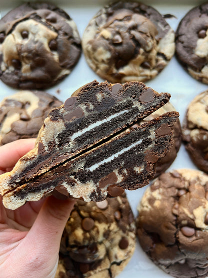 Let's Get Baked Artisan Desserts Brookie Monster 2.0 cookie with chocolate chunks and a chewy, layered cookie and brownie treat.