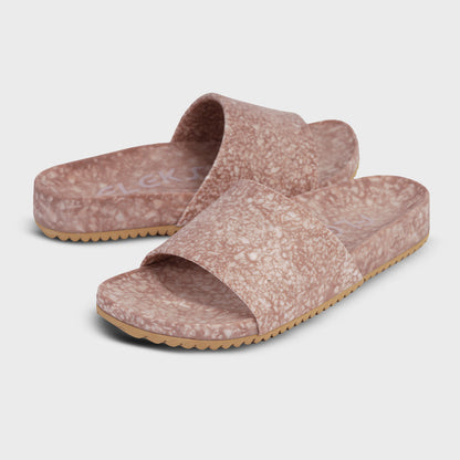 Fleks East Beach Slide in Blushed with wide strap and cushioned sole, perfect for casual summer wear.