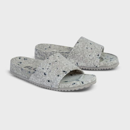 Fleks East Beach Slide in cloudy day colors, featuring a casual slip-on design and cloud-themed pattern.