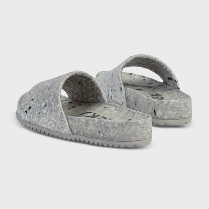 Rear view of Fleks East Beach Slide in Cloudy Day color, featuring comfortable slip-on design and casual summer style.