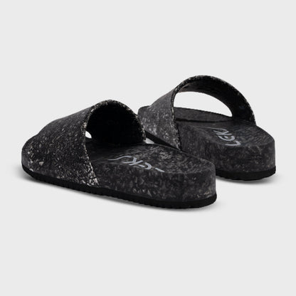Fleks East Beach Slide in night color, rear view showing comfortable straps and casual slip-on design.