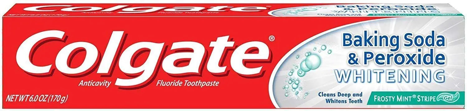 Colgate Baking Soda & Peroxide Whitening Toothpaste Frosty Mint Stripe 6 Ounce (Pack of 1)