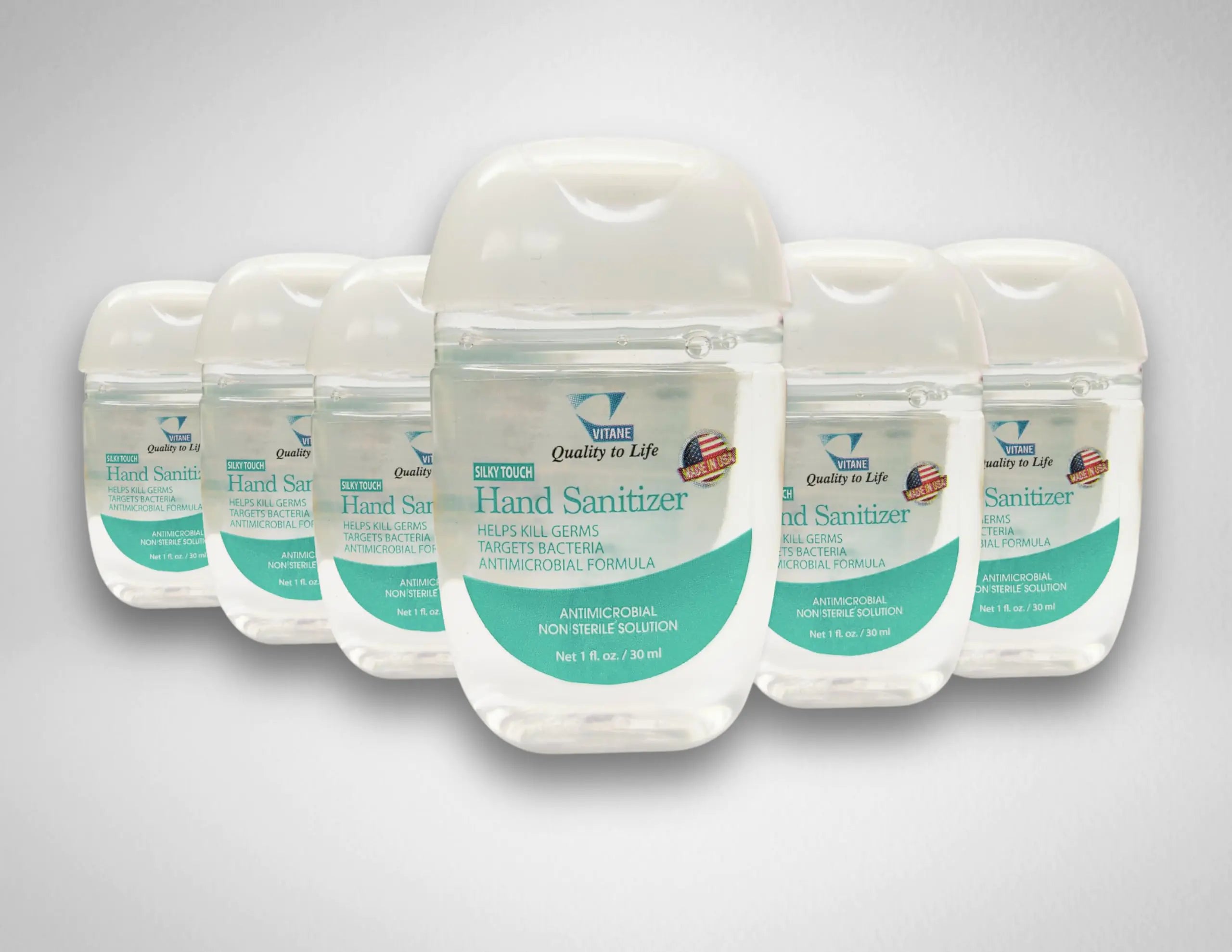 Vitane Silky Touch Hand Sanitizer – Travel Size 1 FL OZ 6-Pack – Moisturizing Gel for Hands – Kills 99.99% Germs with 70% Alcohol – Mini Pocket Hand Sanitizer – Sanitizer for Travel School Office
