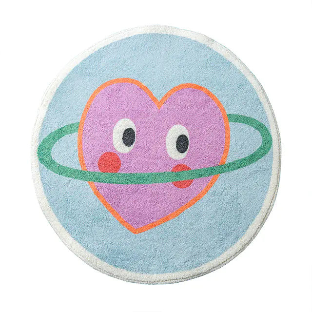 Cute Heart-Shaped Imitation Cashmere Floor Mat