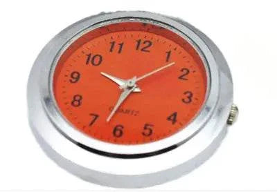 Round custom silicone watch movement with orange dial and alloy frame