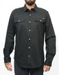 Vintage black Earl denim shirt by Off The Grid Surplus, long sleeve design with classic denim texture and button front.