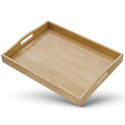 HEITICUP Bamboo Serving Tray-One Piece Set of Bed Tray Coffee Table with Handles Kitchen Trays for Party Serving Breakfast Pastries Eating Snacks Mini Bars