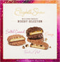 Elizabeth Shaw Chocolate Biscuits 420g box showing gold packaging and stacked biscuits on a white background.