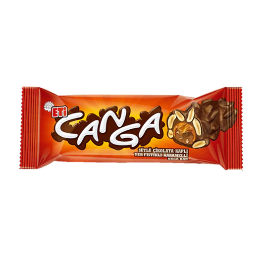 Eti Canga 45G chocolate snack bar by S101, showing a close-up of the chocolate-covered snack with branding visible.