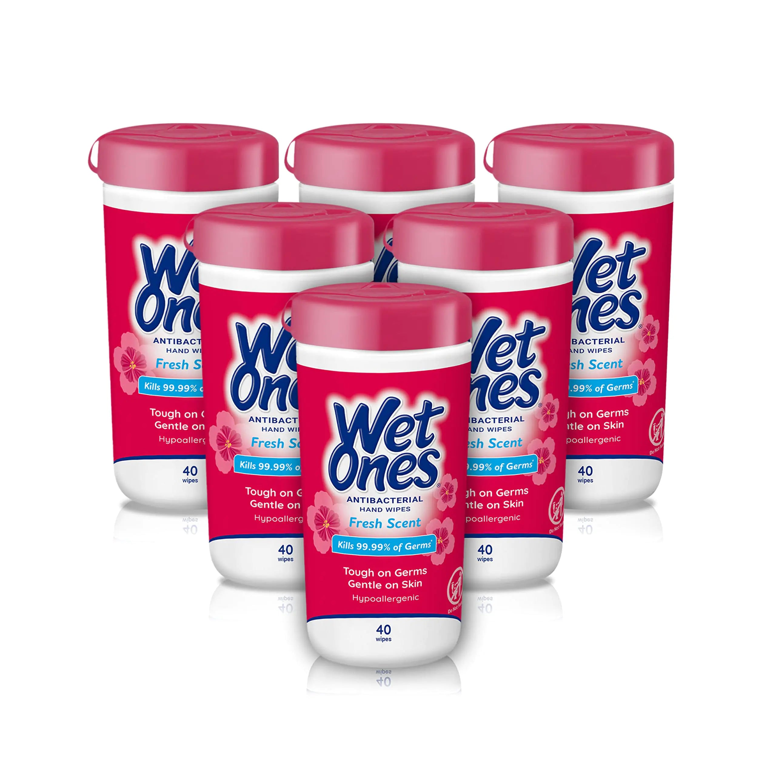 Wet Ones Antibacterial Hand Wipes Fresh Scent Wipes | Antibacterial Wipes Hand Sanitizer Wipes Wet Ones Wipes 40 ct. Canister (6 pack)