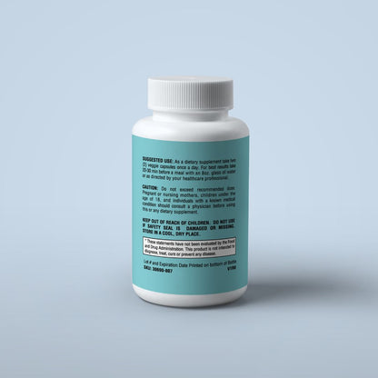 Close-up of Nutra Moment Eye Health supplement capsules in a jar, emphasizing health and wellness for eye support.