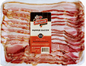 Slices of pepper-infused bacon from Artas'n Meats, showcasing their flavorful, seasoned bacon slab for breakfast or cooking.