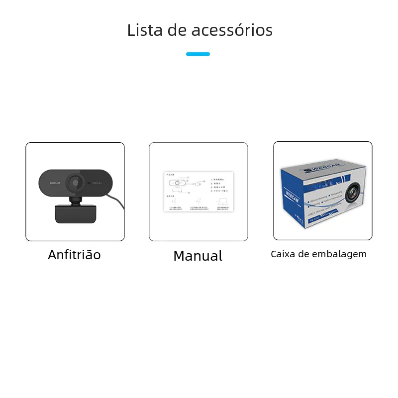 2K HD USB Webcam with Auto Focus, 30FPS, for Streaming and Video Conferencing