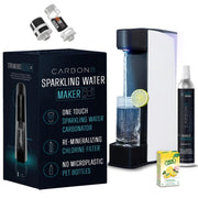 Carbon8 Sparkling Water Maker Machine - Home Soda Stream Machine Screw-In CO2 Carbonator Countertop Water Mineralizer Seltzer Soda Maker Machine Dispenser - CO2 Cylinder Included - White