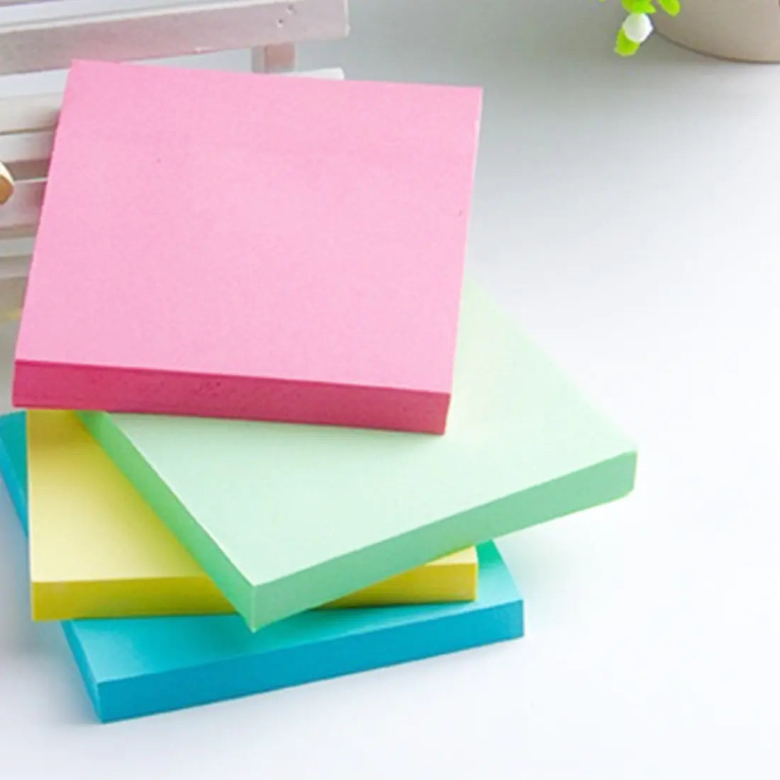 Square Colorful Sticky Notes - Cartoon Printed Office Supplies