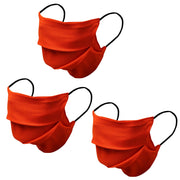 Touchstone soft cotton filter pocket nose bridge double layer face mask Reusable Machine Washable for men women. (Pack of 3). Orange