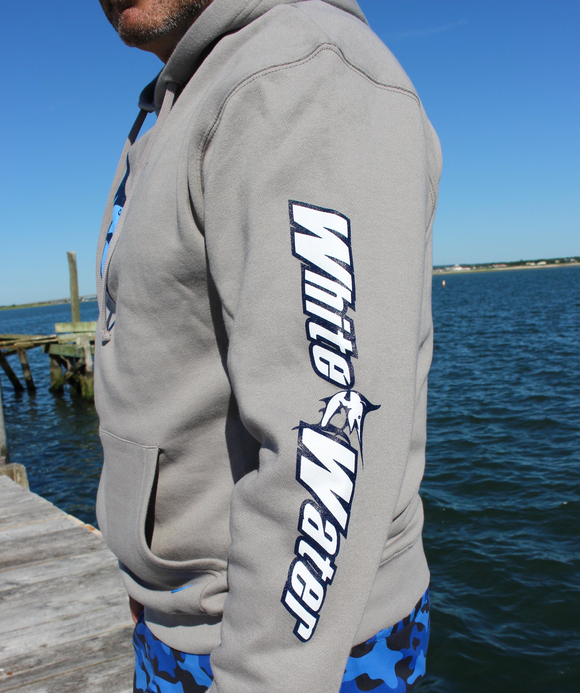 White Water Life Georges Bank hoodie in white, featuring a comfortable fit and nautical design, ideal for casual wear.