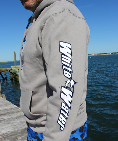 White Water Life Georges Bank hoodie in white, featuring a comfortable fit and nautical design, ideal for casual wear.