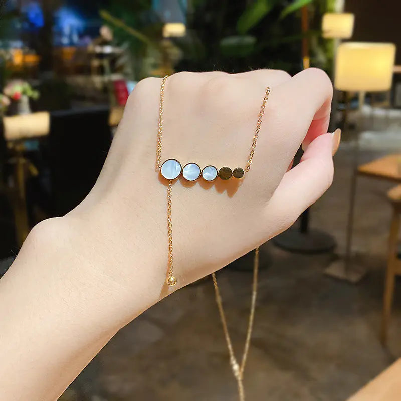 Minimalist Titanium Steel Pearl Heart Pendant Necklace