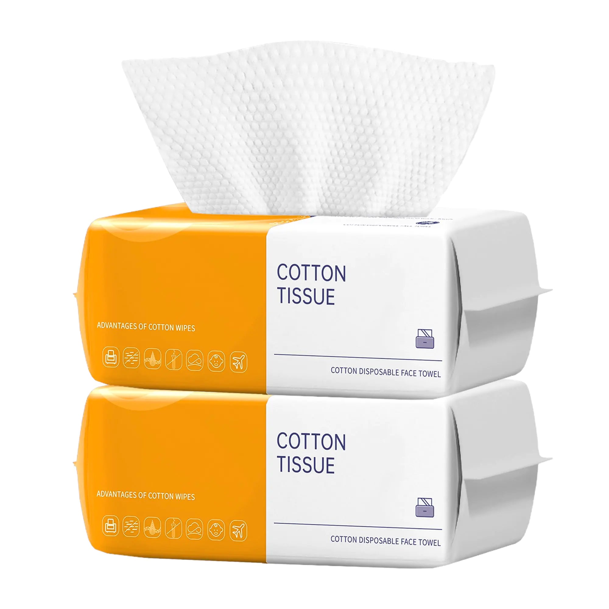 2 Pack Face Towels Disposable100 Count Ultra Thick Disposable face towels Facial Wash Cloth for Sensitive Skin Face Clean Towels clean skin club face towels Lint- free Facial Tissue