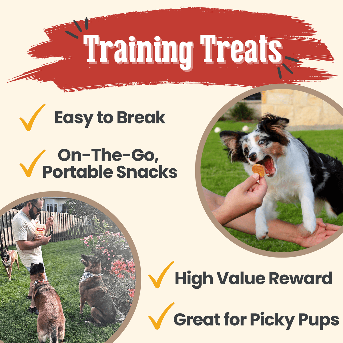 All-natural chicken chips for dogs by Farm To Pet, single-ingredient dog training treats in a 4oz bag