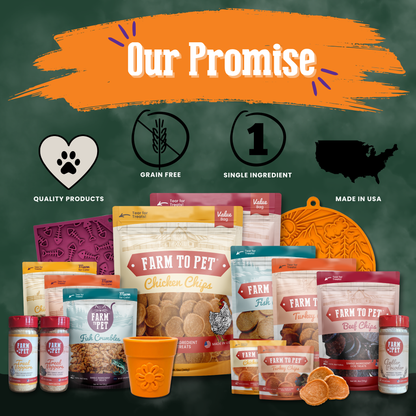 Farm To Pet Halloween dog treats in the shape of chips, featuring fun, festive packaging for trick-or-treat celebrations.
