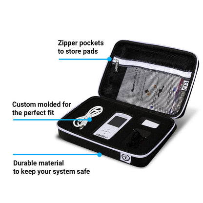 iReliev Hard Protective Carry Case for TENS and EMS devices, durable accessory for secure storage and transport.