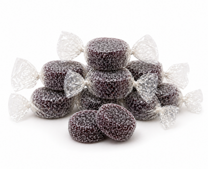 Fida Bonelle sugar-free licorice flavored jelly candies in a bulk value bag, showcasing colorful, chewy candy pieces.