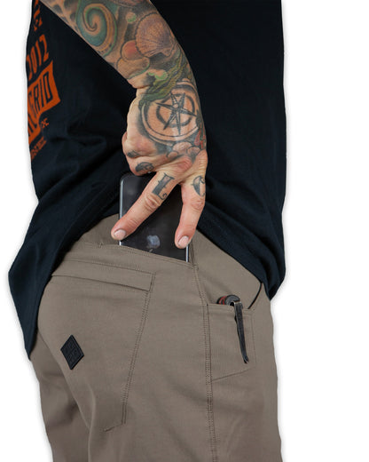 Off The Grid Surplus Field Short in Deadwood color, lightweight casual shorts with durable fabric and functional pockets.
