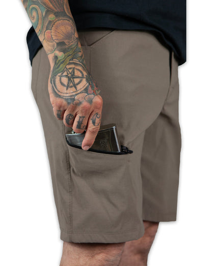 Off The Grid Surplus Field Short in Deadwood color, lightweight casual shorts with practical design and durable fabric.