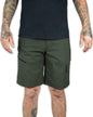 Dark army green field shorts by Off The Grid Surplus featuring multiple cargo pockets and durable fabric.