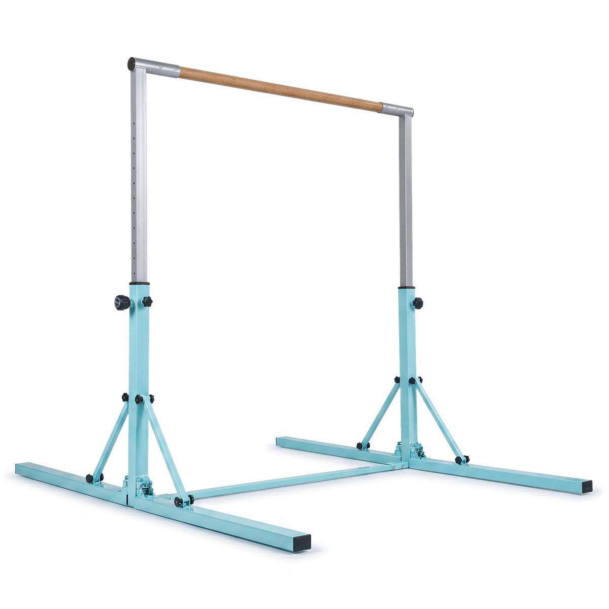 Foldable GBruno Store gymnastics bar for kids ages 3+, adjustable from 35.5 to 59 inches, suitable for indoor gym fun.
